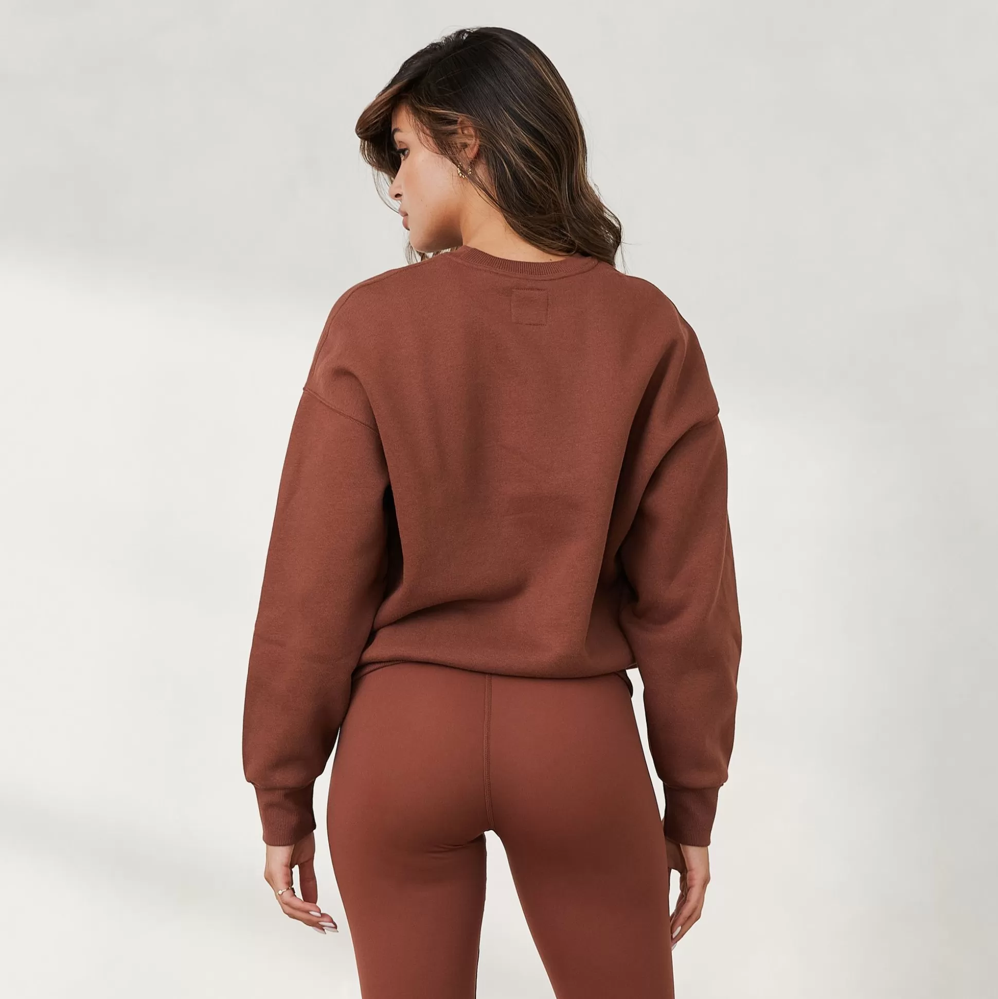 Shop Lounge Underwear 365 Oversized Crew Neck Jumper Chocolate