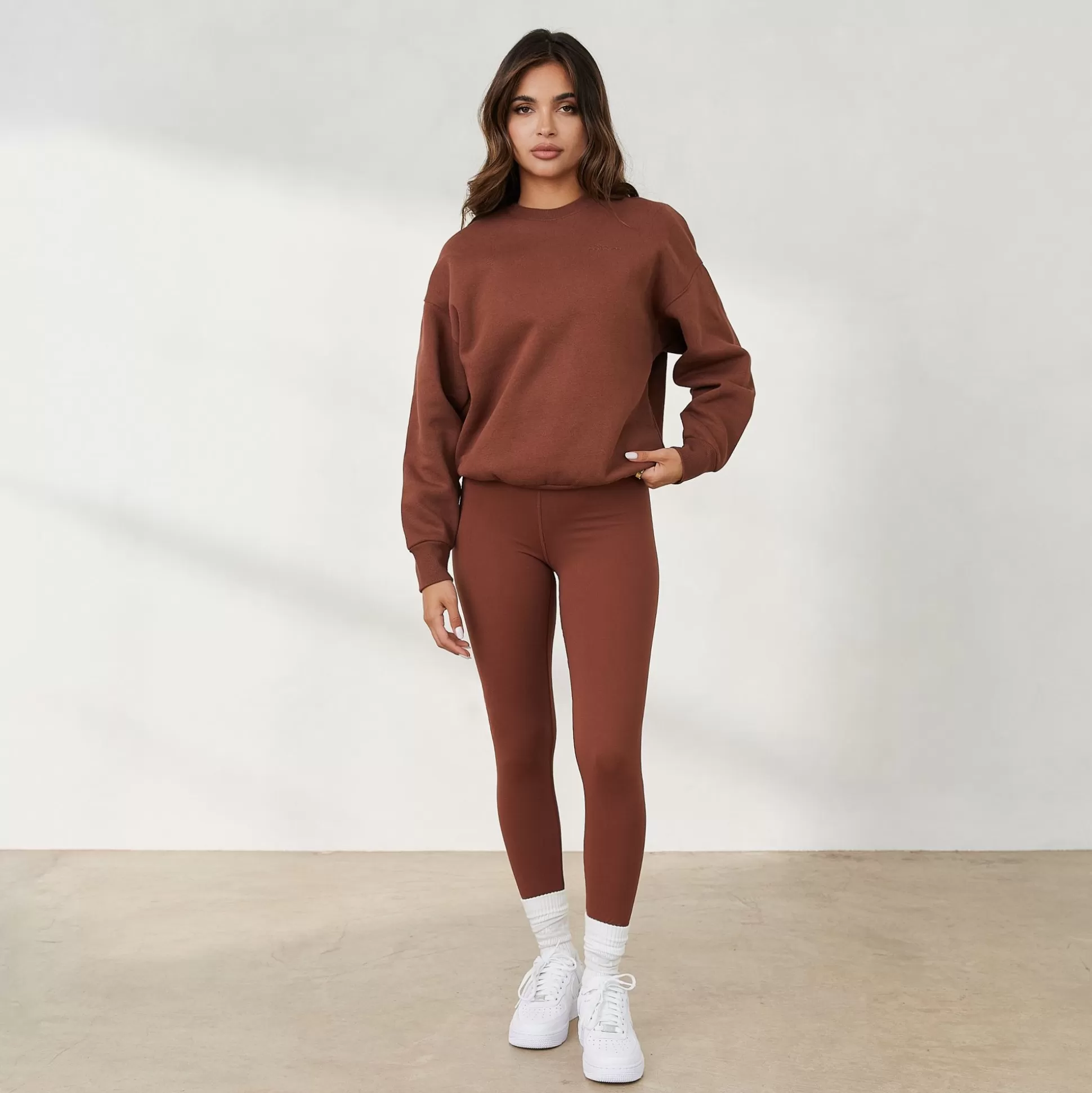 Shop Lounge Underwear 365 Oversized Crew Neck Jumper Chocolate