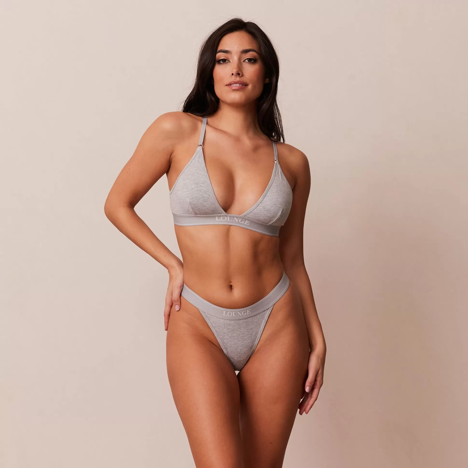 Best Sale Lounge Underwear Bamboo Minimal Triangle Bra Grey