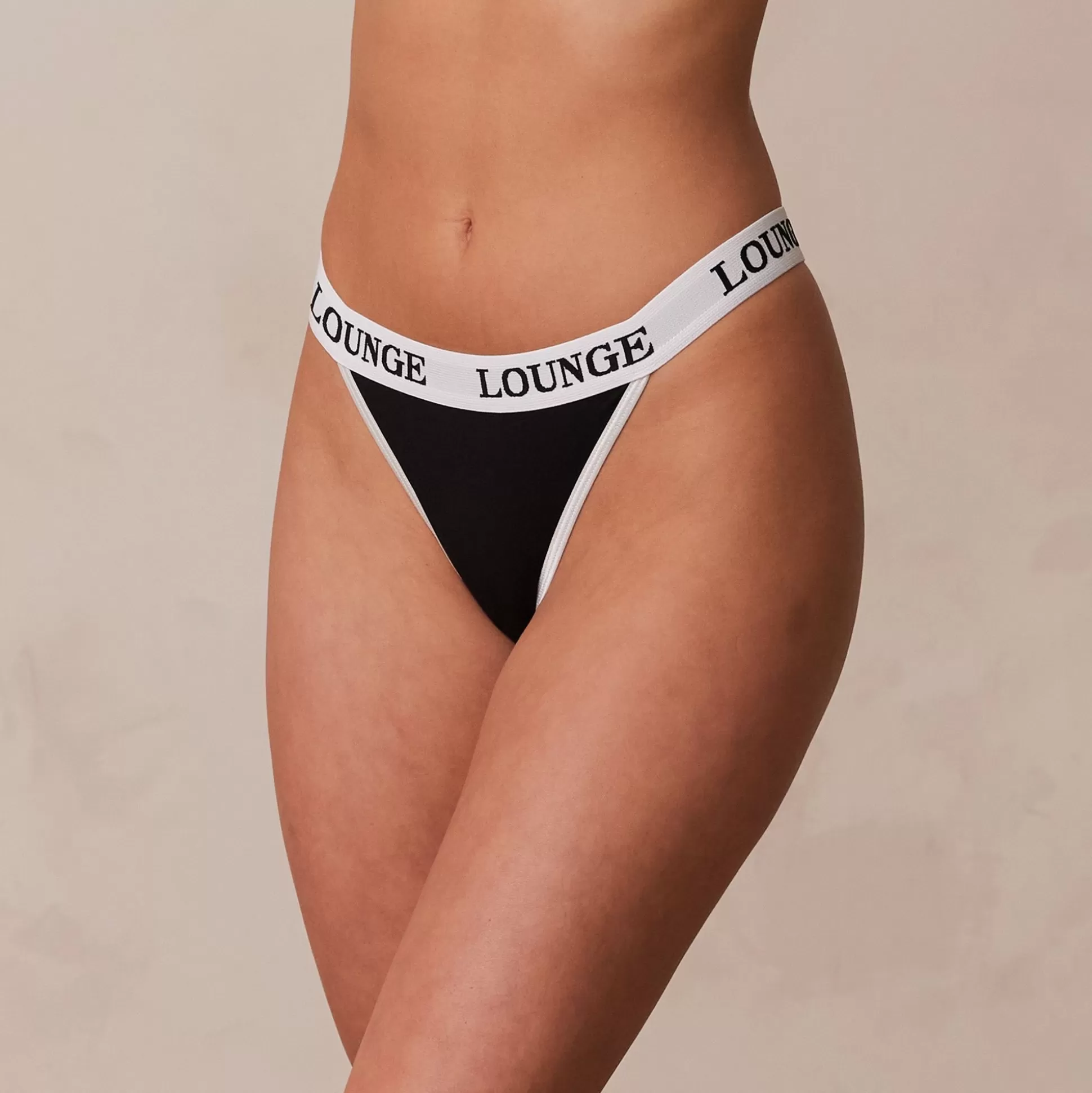 Online Lounge Underwear Bamboo Triangle Thong Black