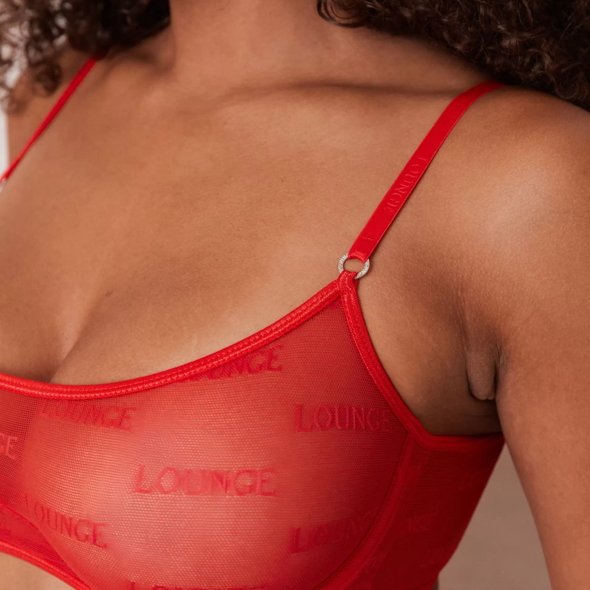 Outlet Lounge Underwear Bold Mesh Bra Red