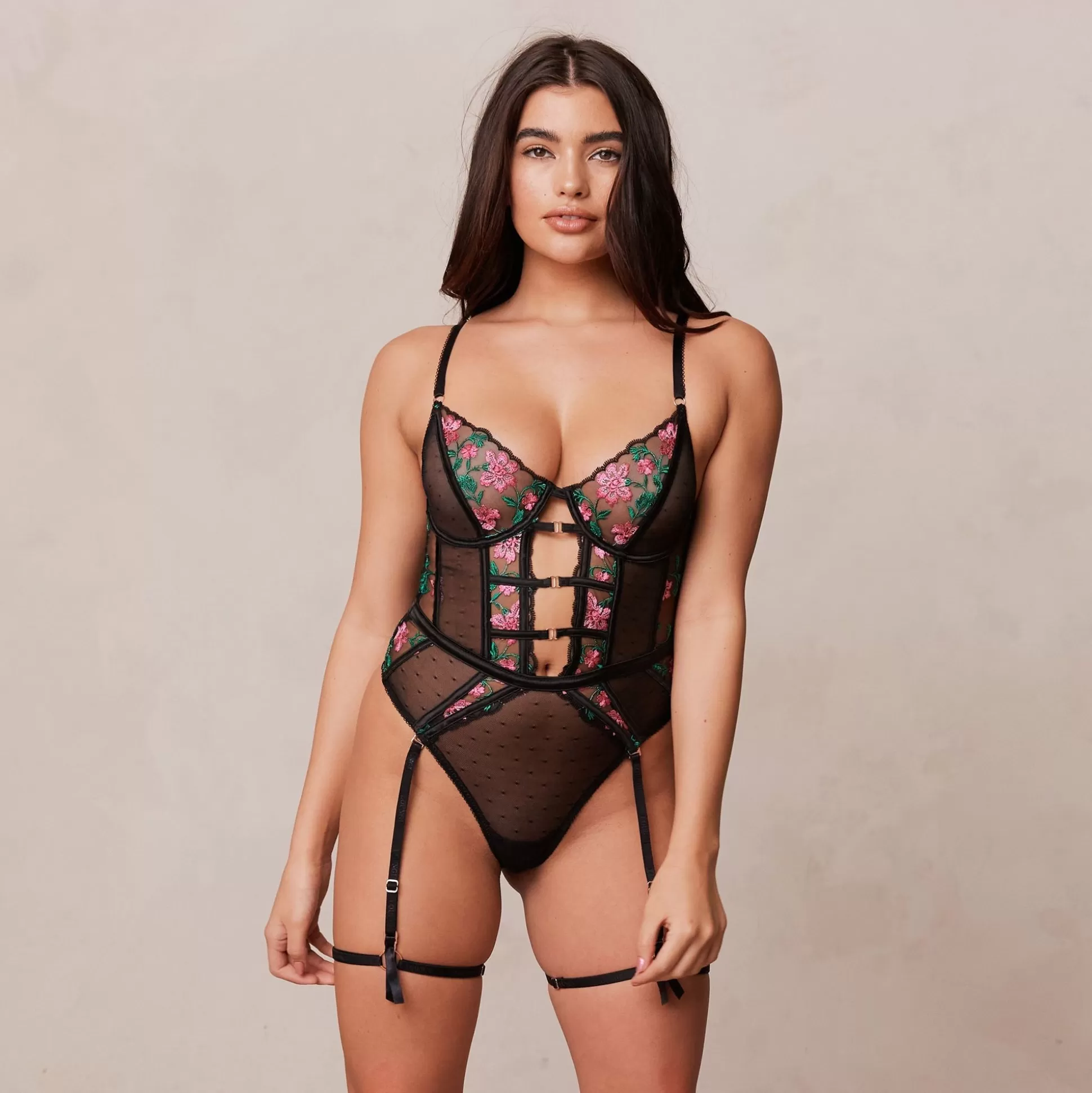 New Lounge Underwear Brooke Bodysuit Black