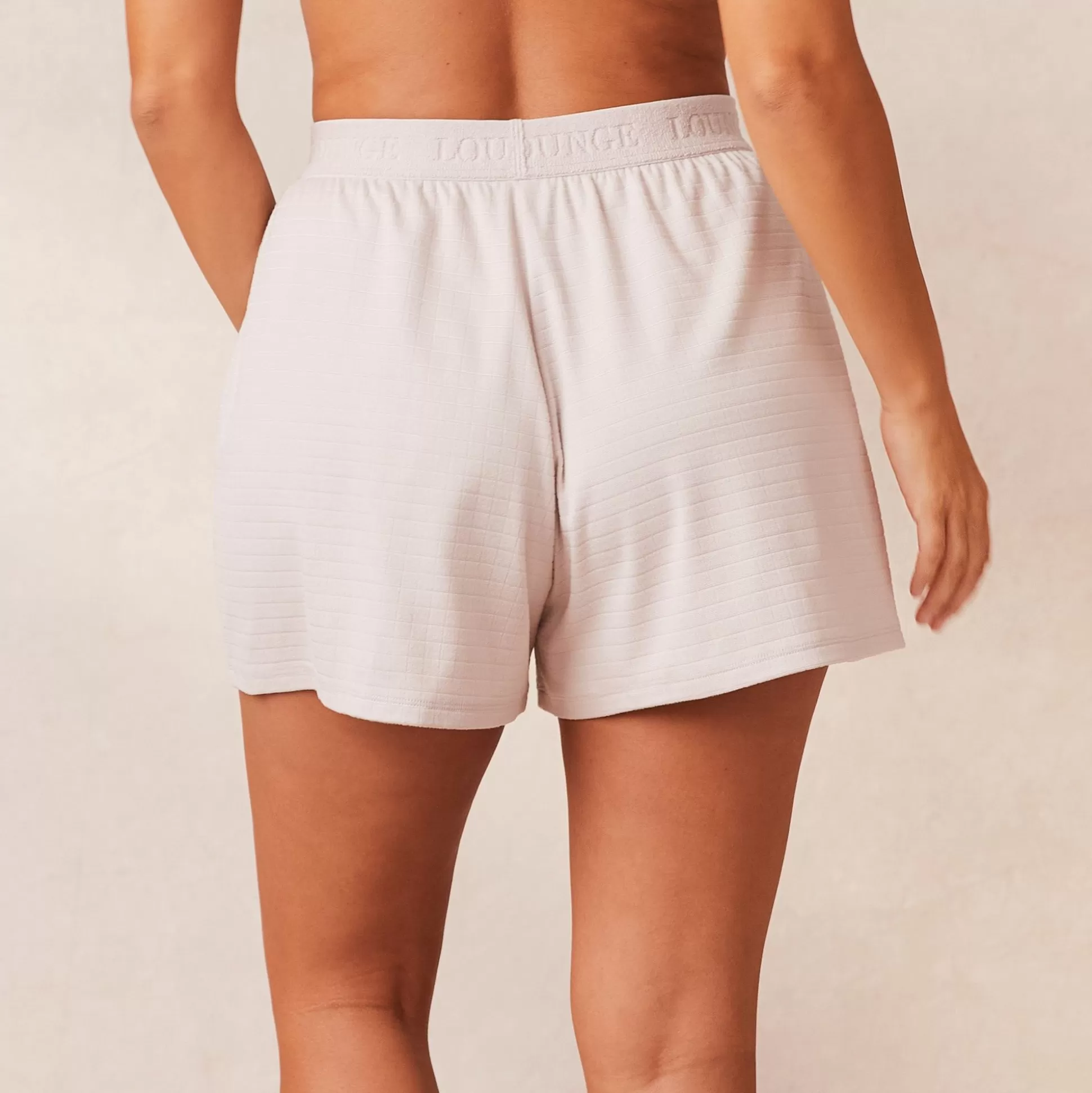 New Lounge Underwear Classic Fleece Oversized Pyjama Shorts Cream