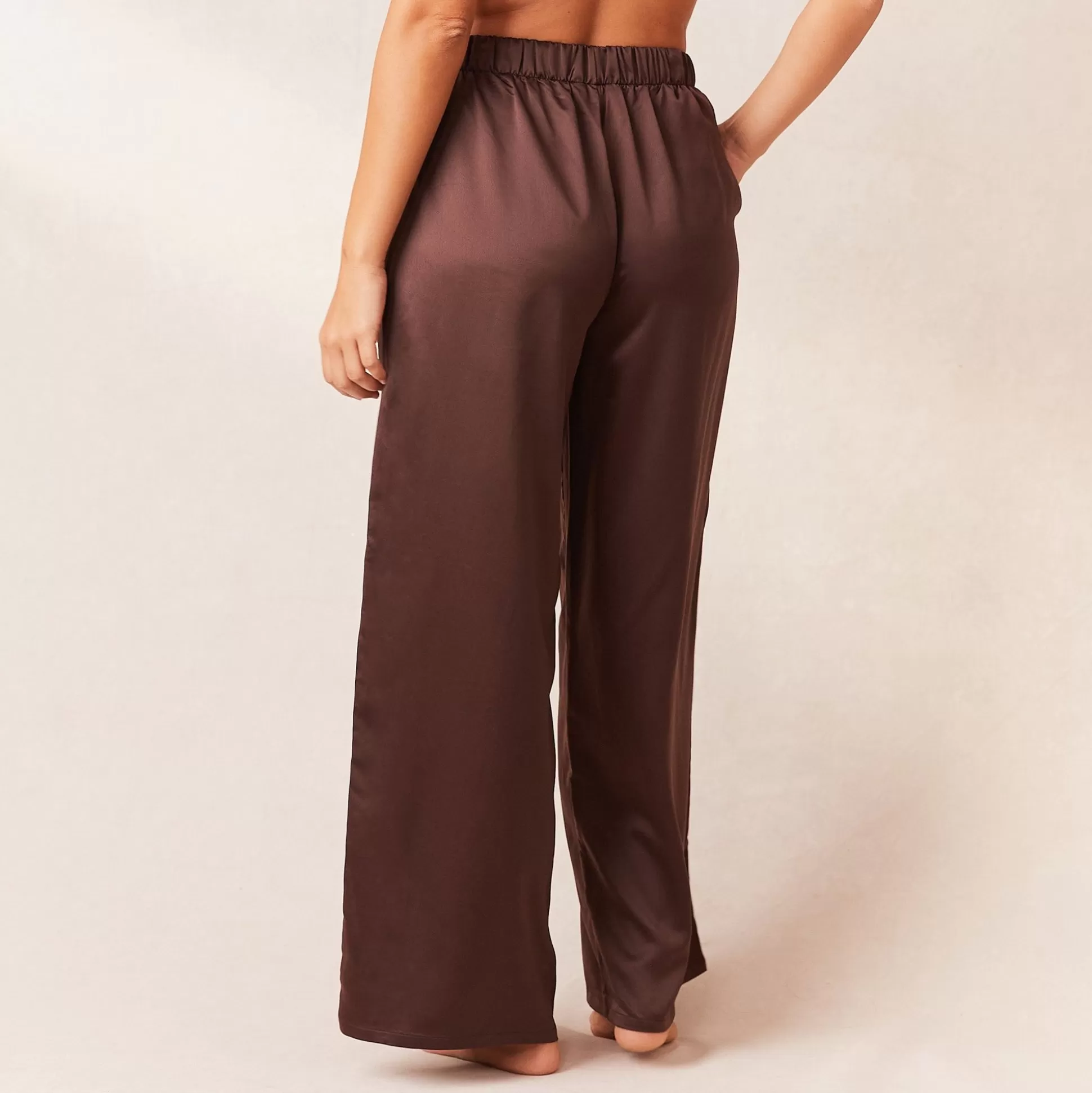 Shop Lounge Underwear Classic Satin Pyjama Trousers Chocolate