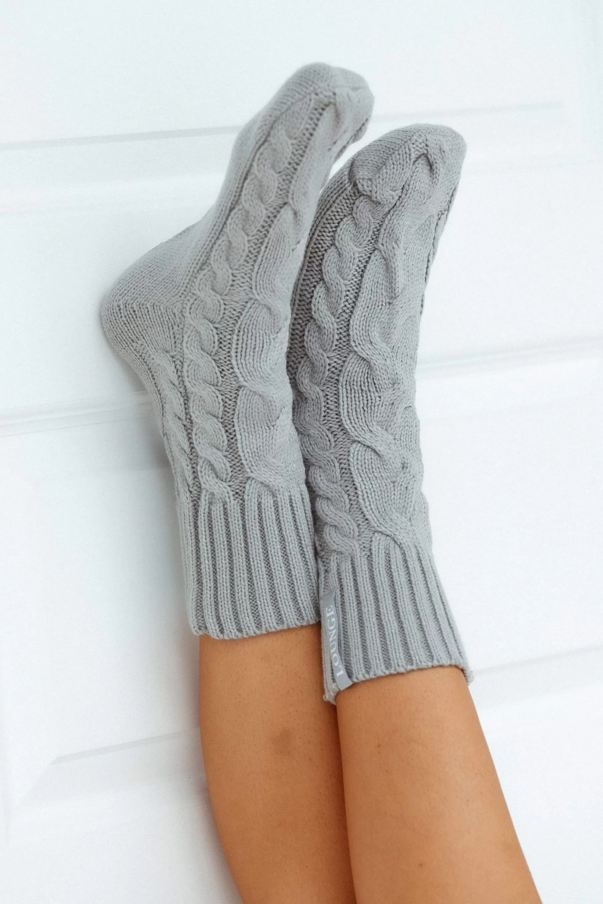 Cheap Lounge Underwear Cosy Knitted Socks Grey