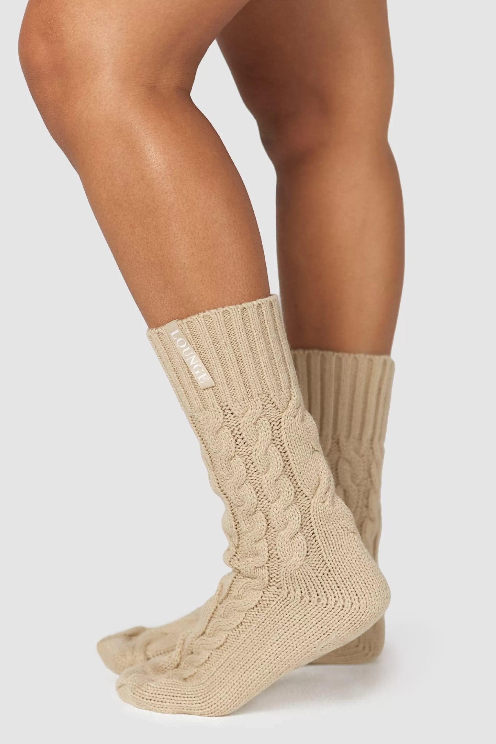 Outlet Lounge Underwear Cosy Knitted Socks Mink