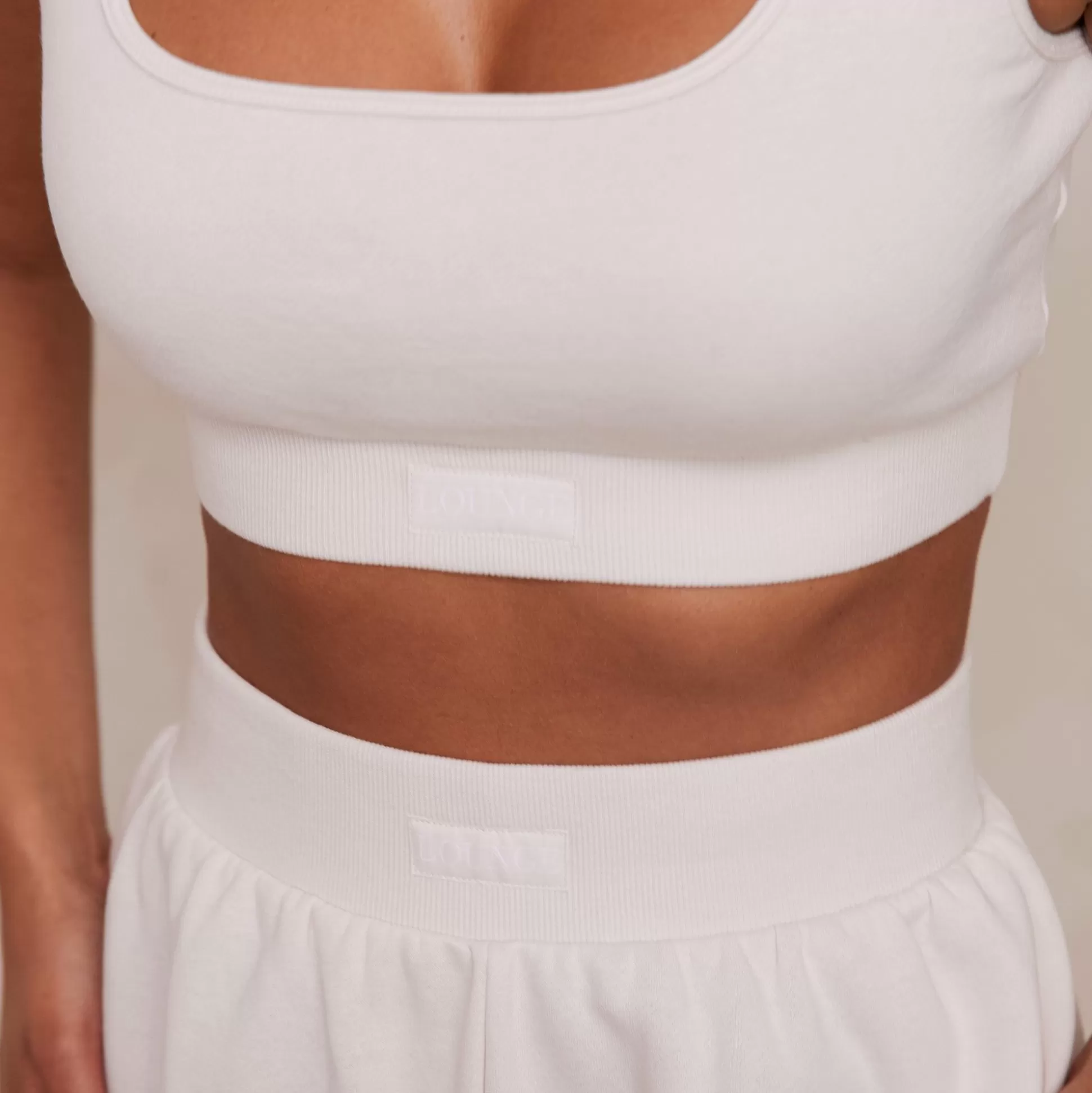 Discount Lounge Underwear Essential Crop Top Cream