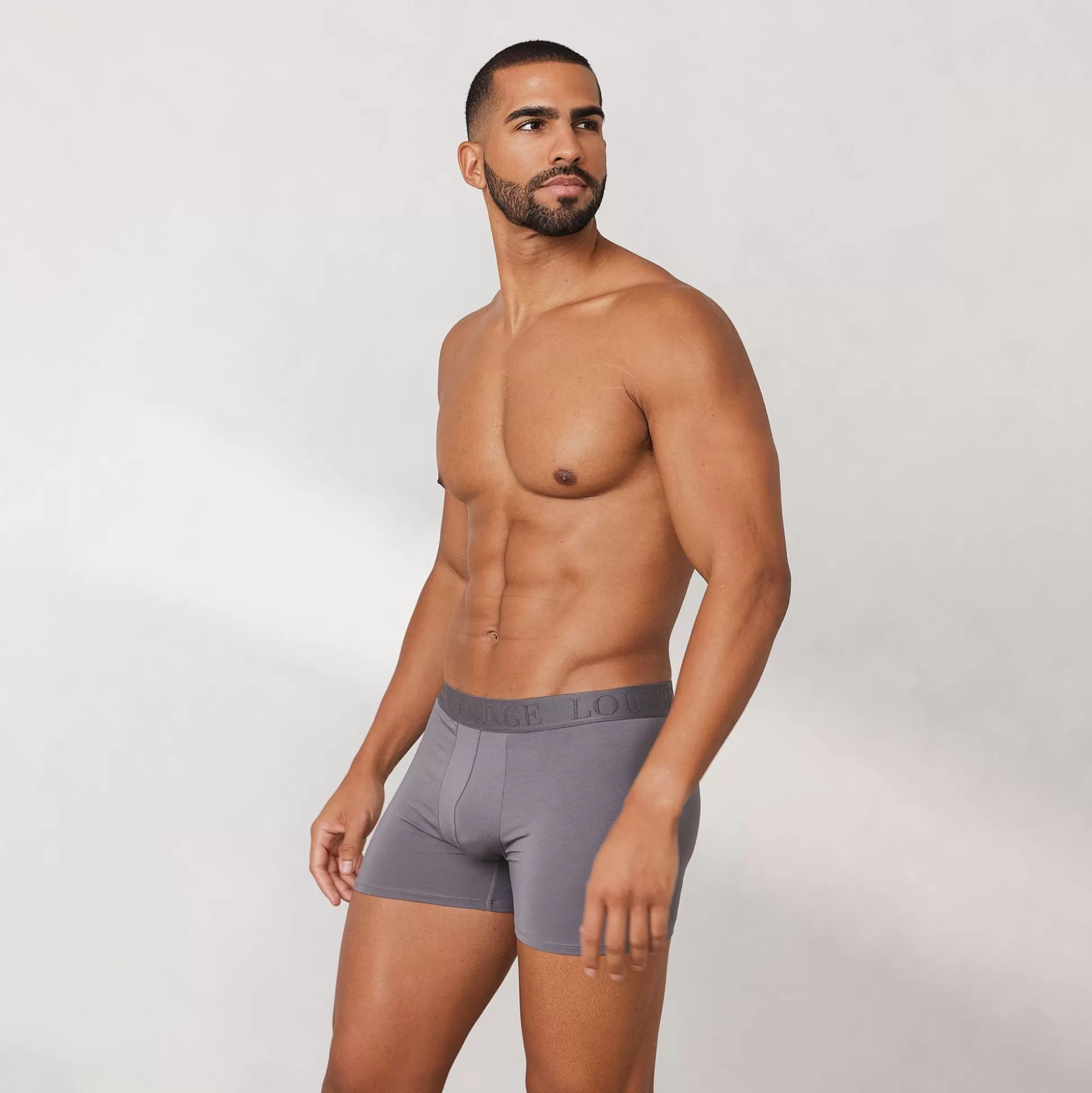 Best Lounge Underwear Men'S Luxe Boxers (3 Pack) Charcoal