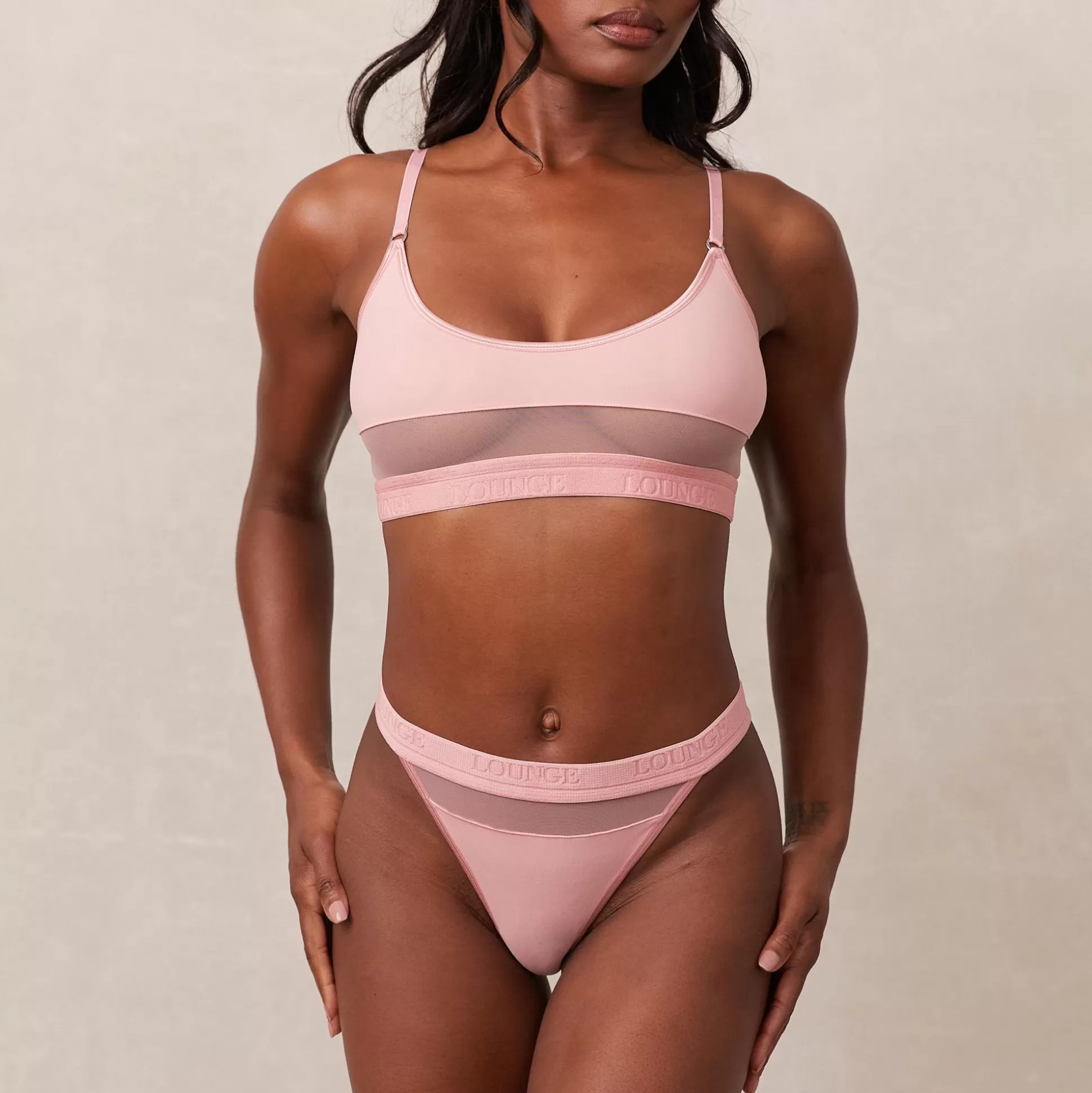 Fashion Lounge Underwear Mesh Bra Pink