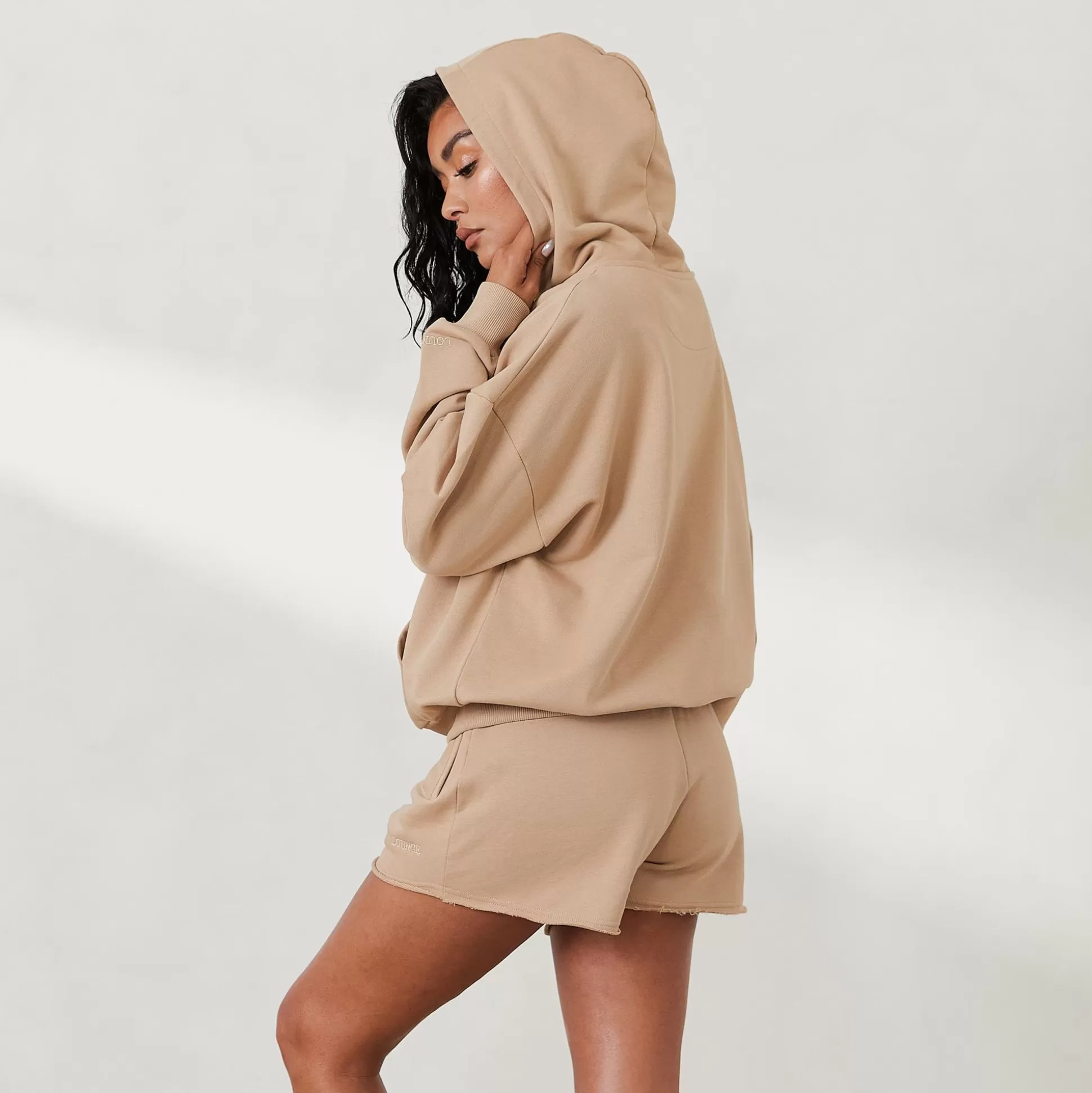 Online Lounge Underwear Oversized Zip Up Hoodie X Jess Hunt Caramel