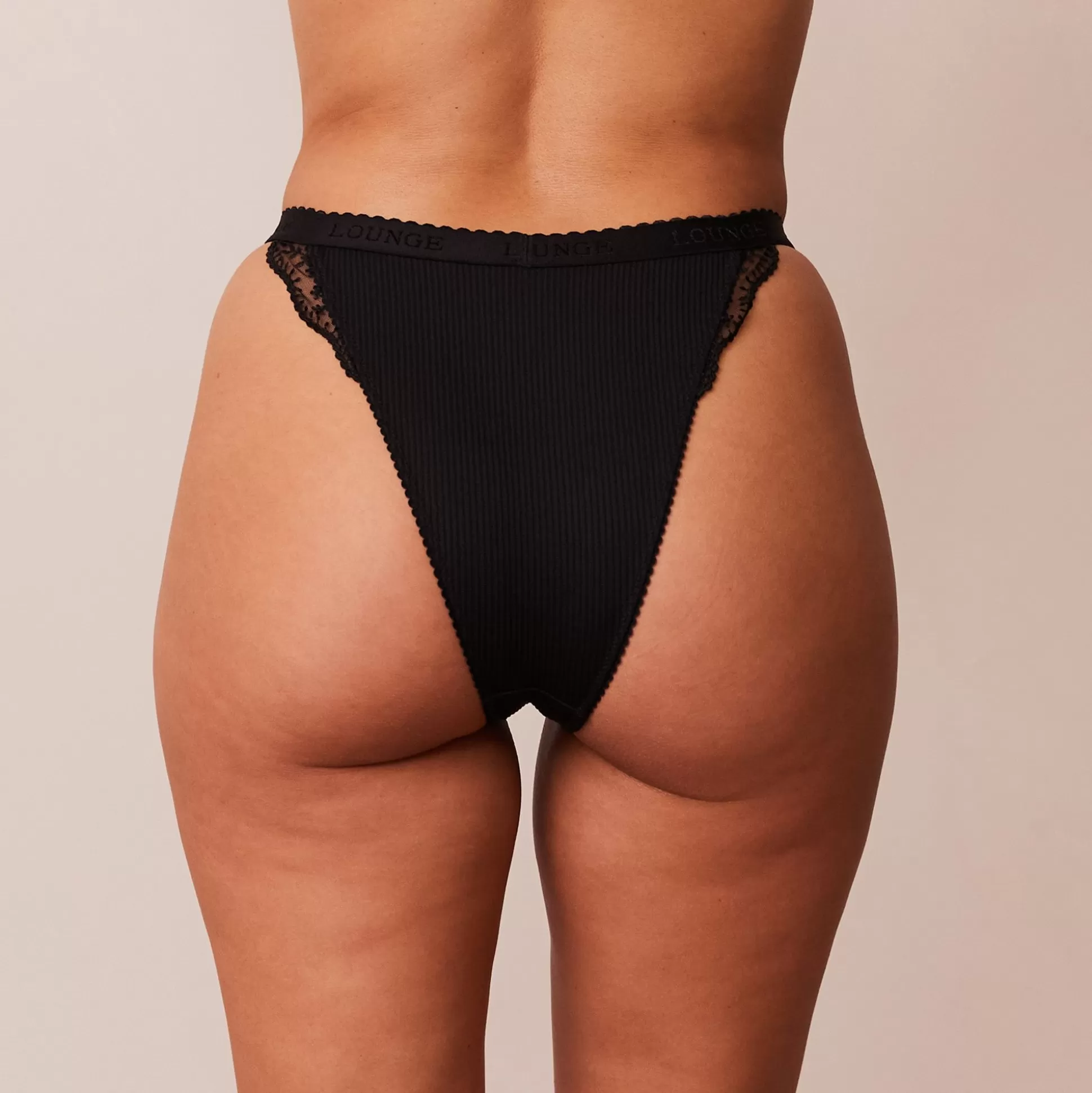 Cheap Lounge Underwear Ribbed Briefs Black