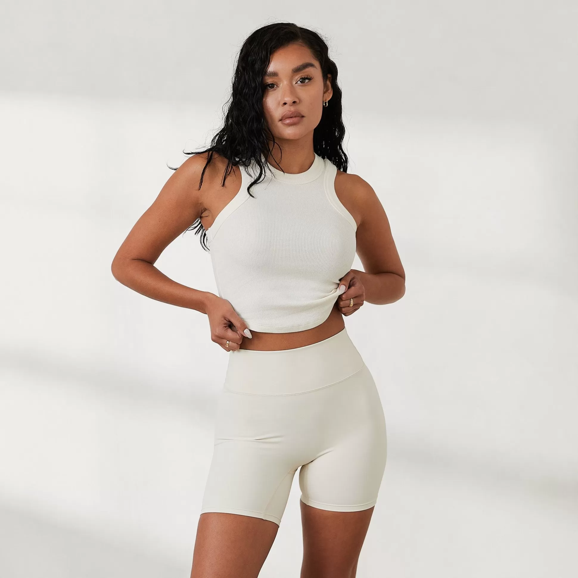 Shop Lounge Underwear Ribbed Racerback Top X Jess Hunt Off White