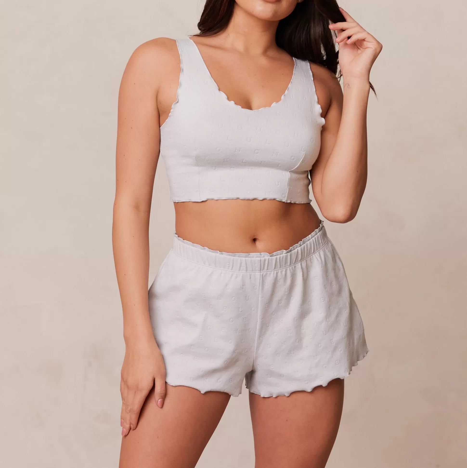 Cheap Lounge Underwear Ruffle Pyjama Cami Top Frost