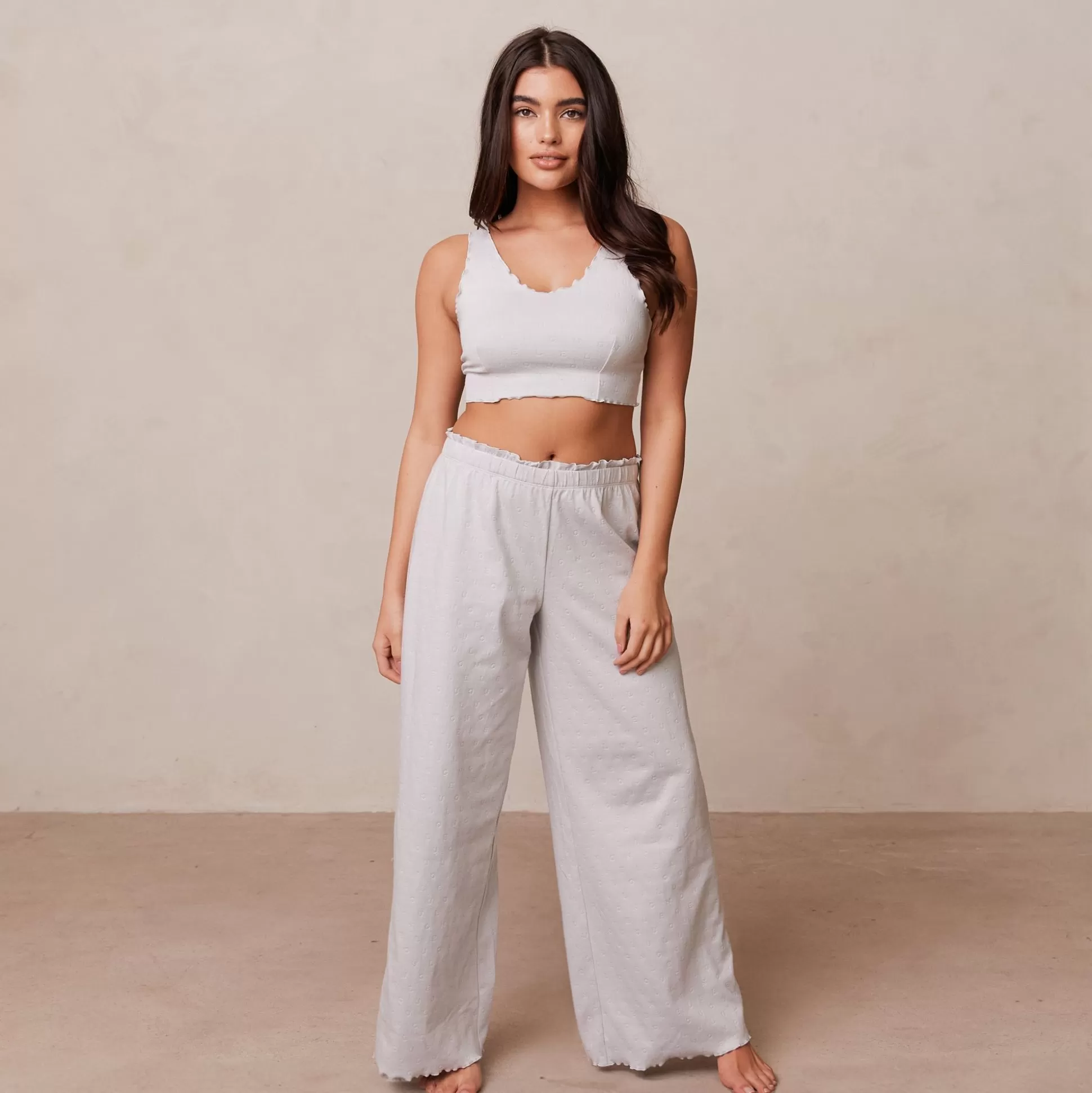 Clearance Lounge Underwear Ruffle Pyjama Trousers Frost