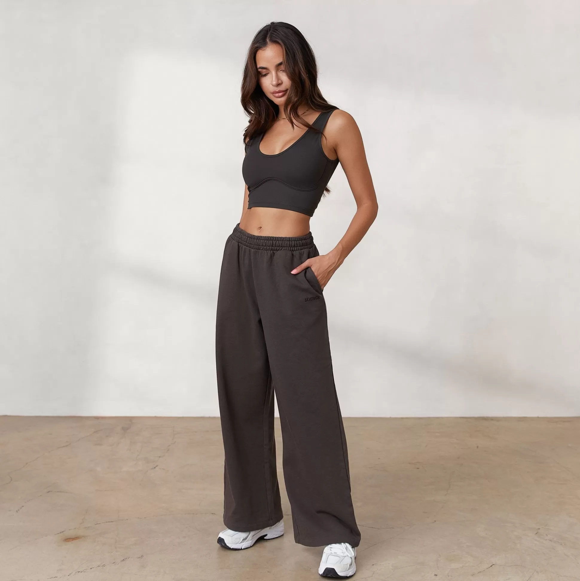 Best Sale Lounge Underwear Signature Wide Leg Joggers Espresso