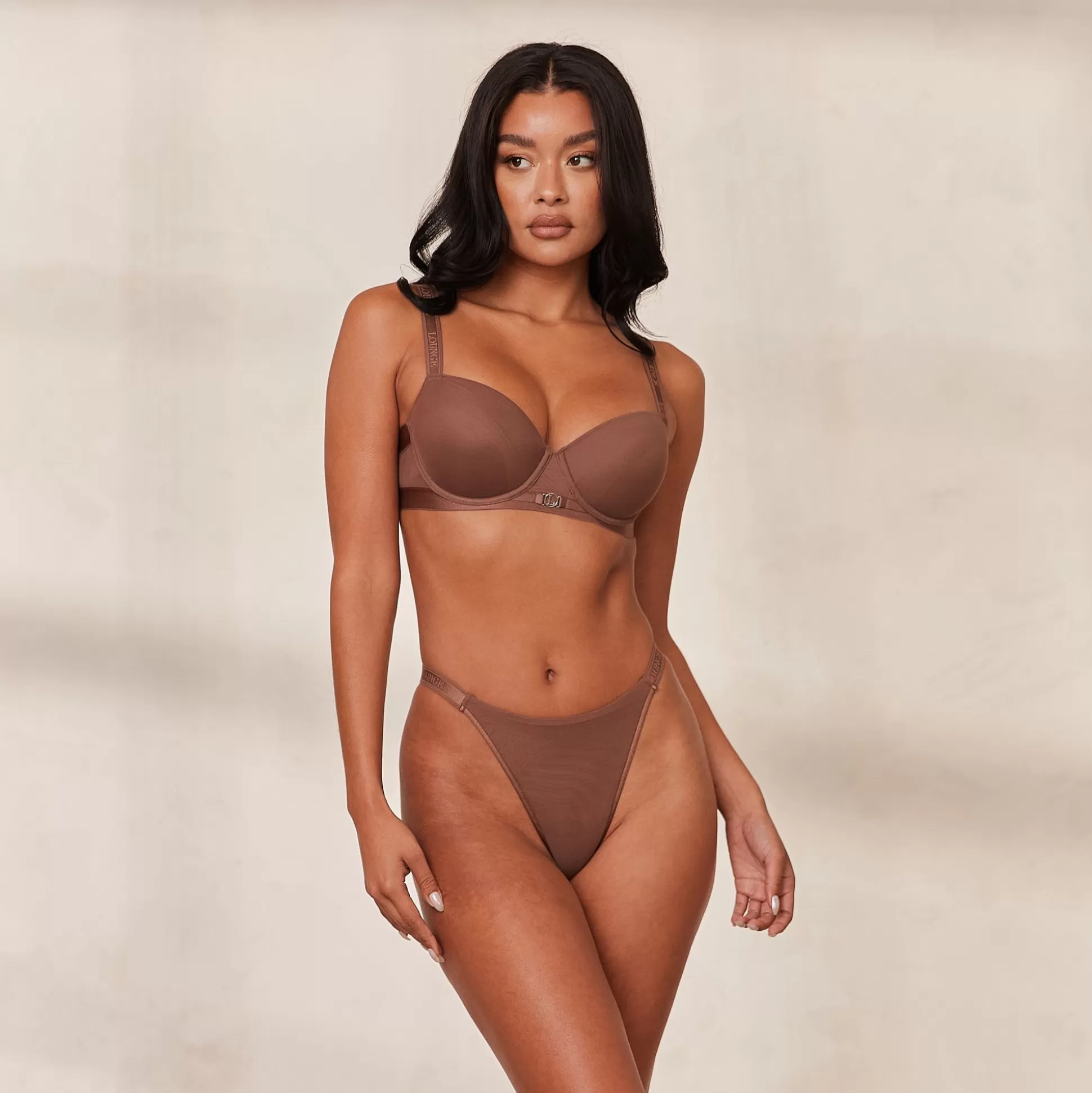 Shop Lounge Underwear Smooth Mesh T-Shirt Bra Chestnut