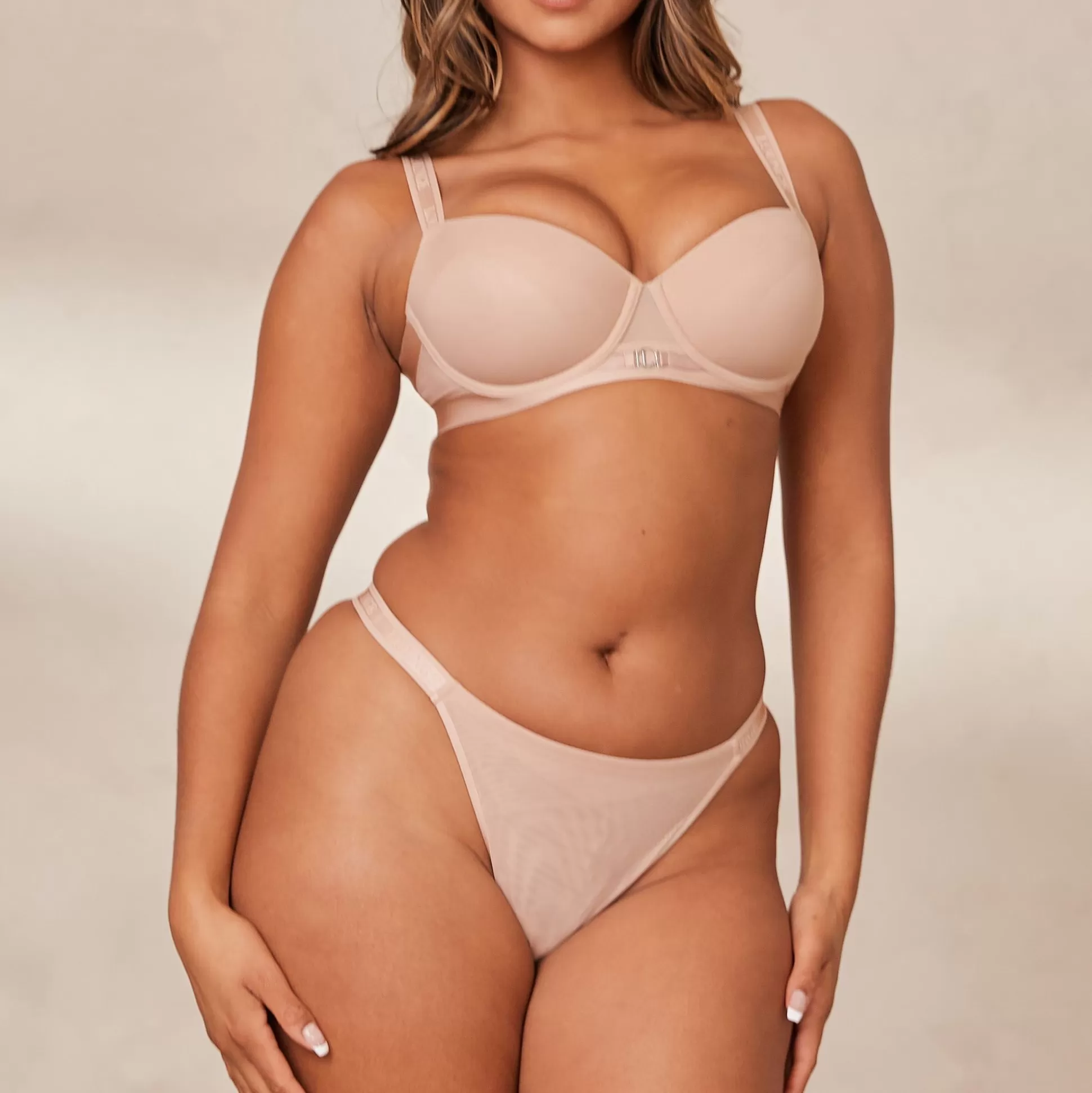 Cheap Lounge Underwear Smooth Mesh T-Shirt Bra Taupe