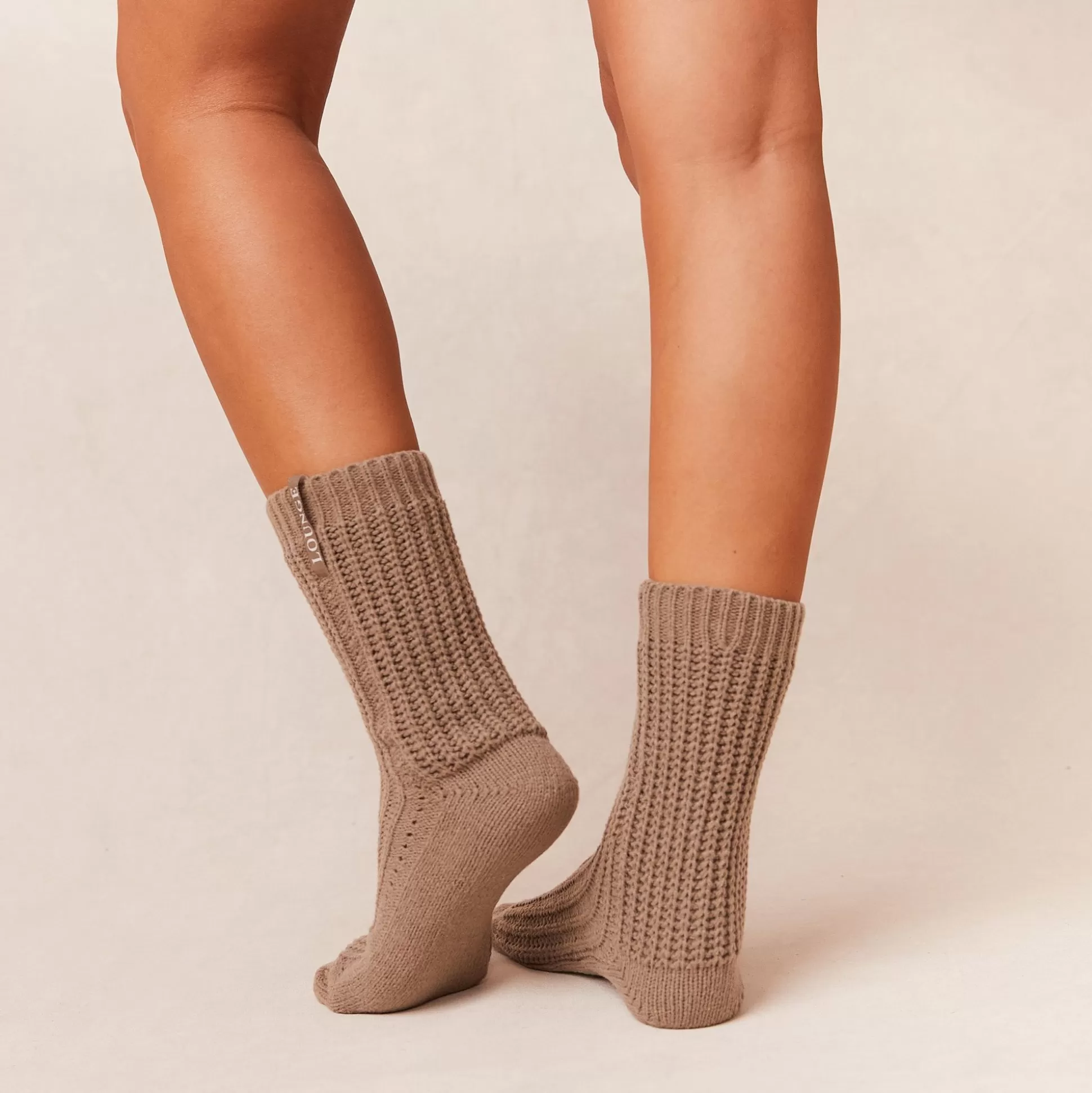 New Lounge Underwear Snooze Knitted Socks Fawn