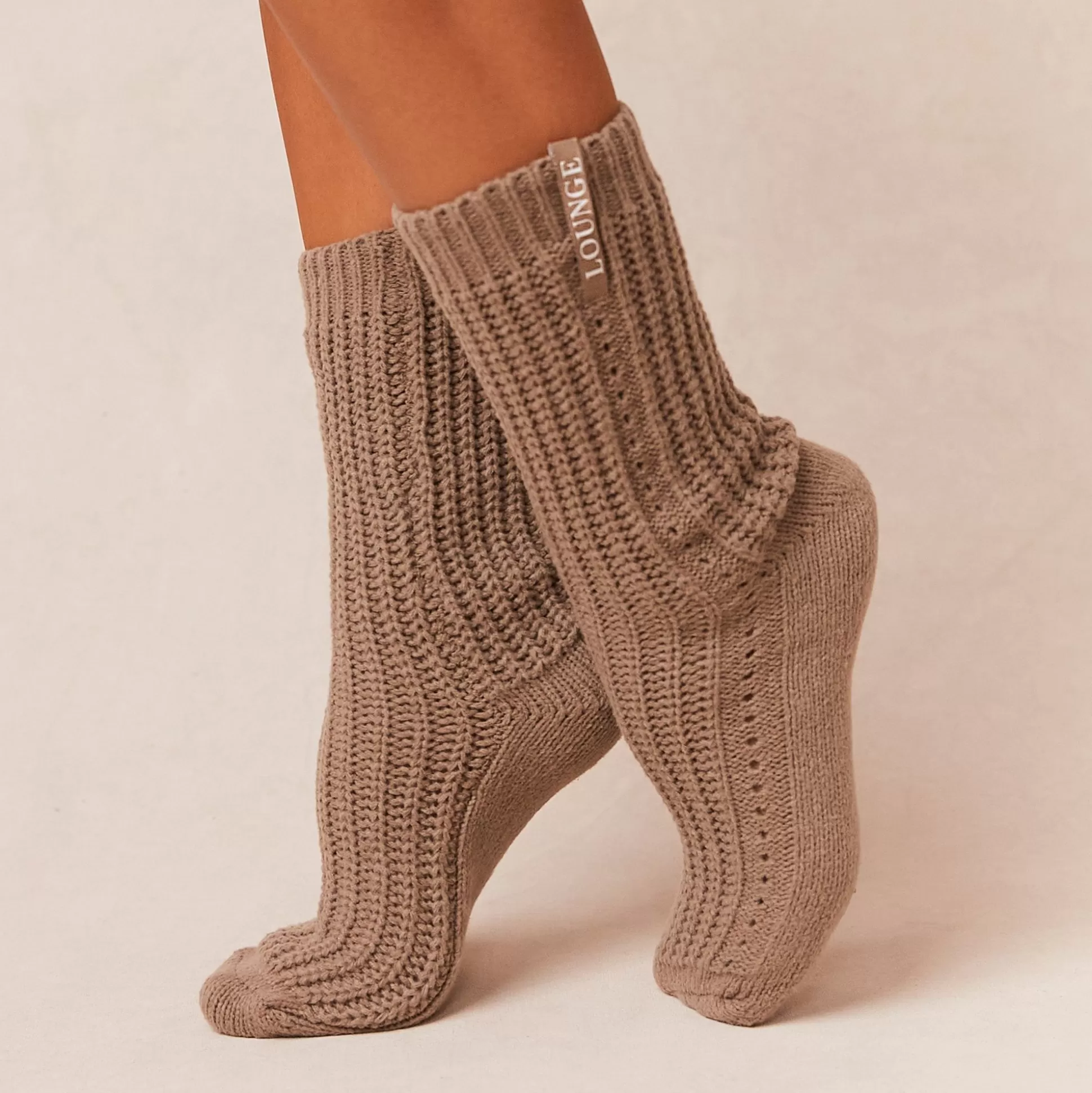 New Lounge Underwear Snooze Knitted Socks Fawn