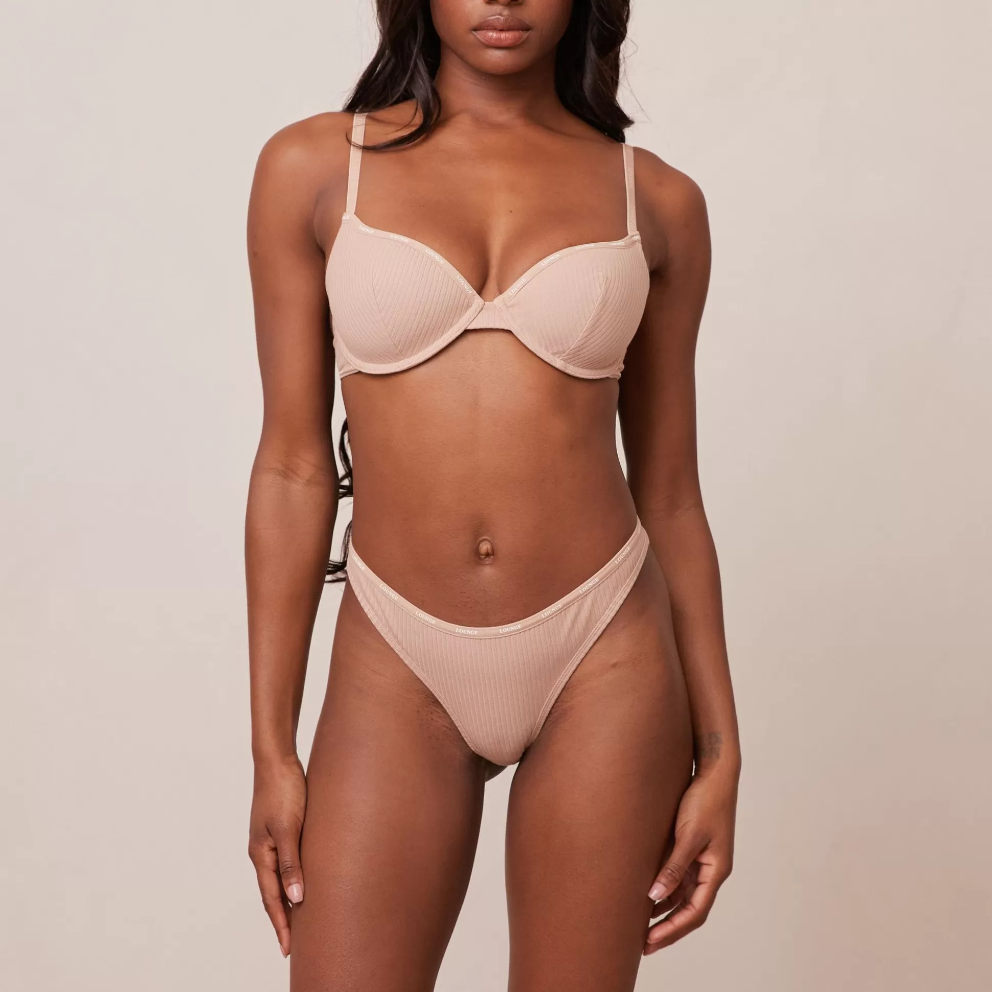 Store Lounge Underwear So Soft Ribbed T-Shirt Bra Taupe