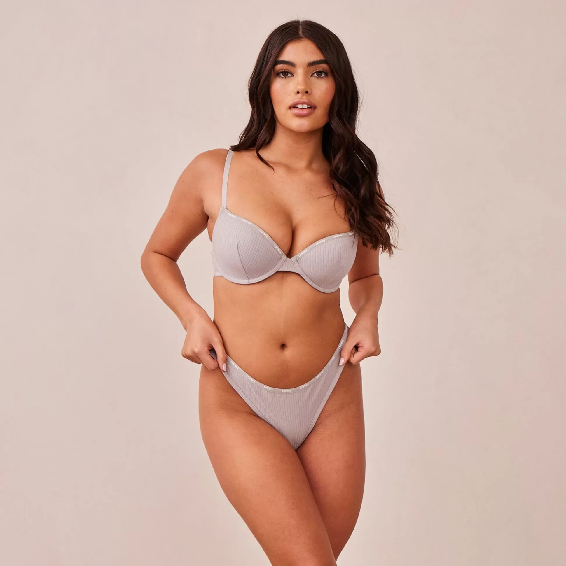 Shop Lounge Underwear So Soft Ribbed T-Shirt Bra Grey