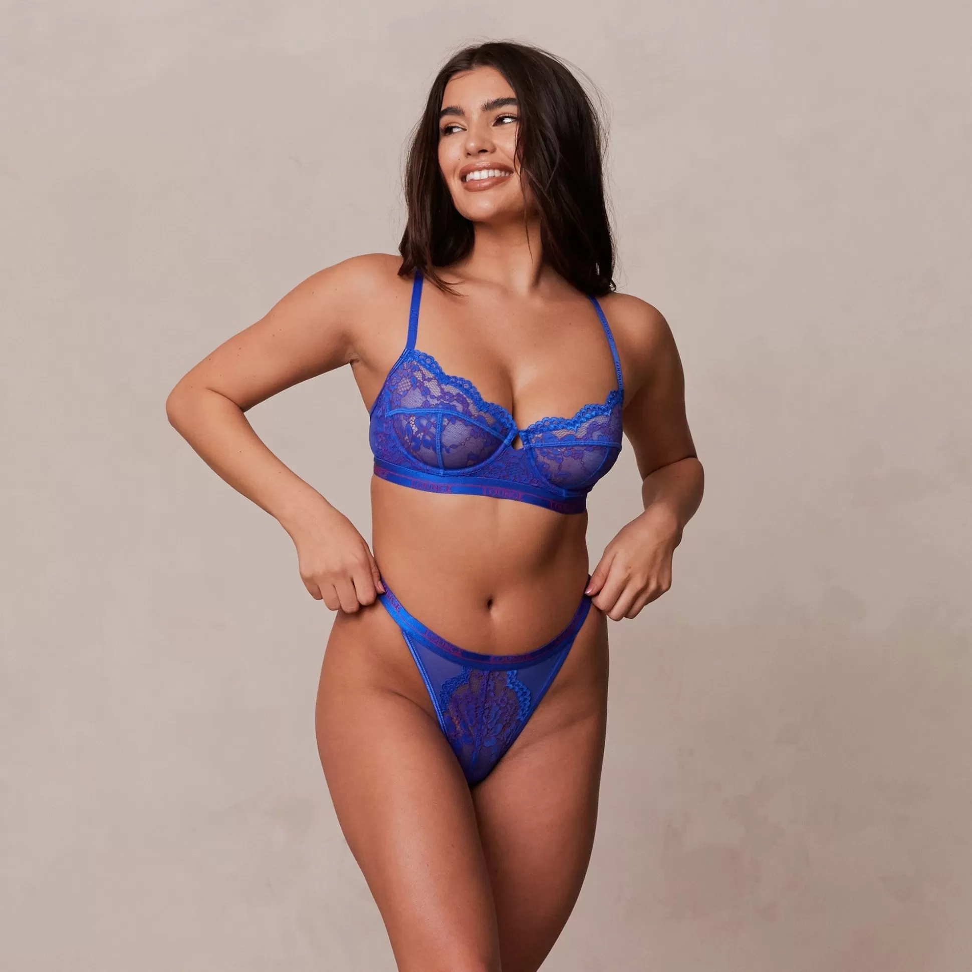 Fashion Lounge Underwear Two-Tone Blossom Balcony Bra Blue