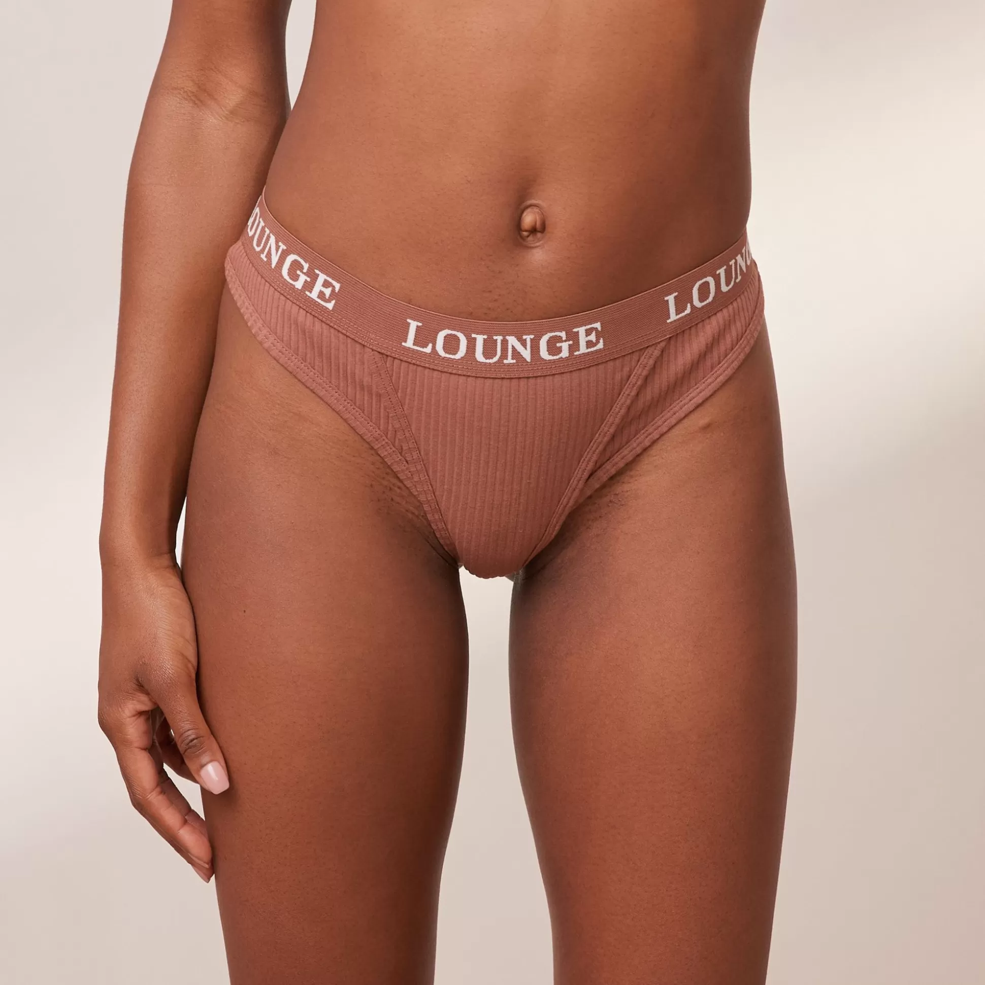 Flash Sale Lounge Underwear Ultra Comfort Ribbed Thong Mocha