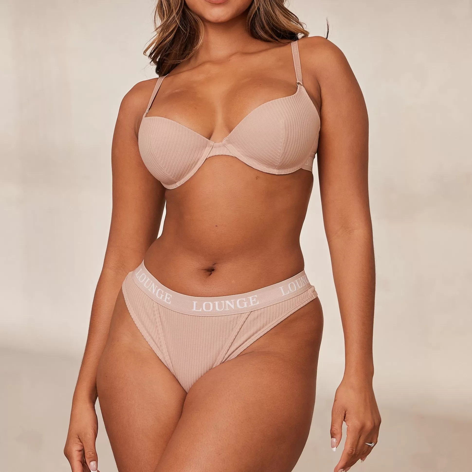 Store Lounge Underwear Ultra Comfort Ribbed T-Shirt Bra Taupe